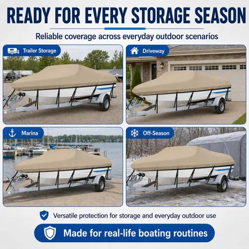 Vista 7 de Anglink - Funda impermeable para barcos, resistente 600D de poliéster Oxford, profesional, para bajos, para embarcaciones, duradera y a prueba
