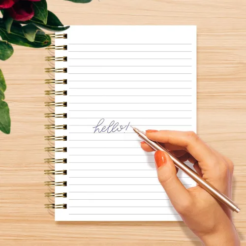 Vista 3 de Designer Greetings, Designer Papers - Diario de tapa flexible con banda elástica, diseño de flores aisladas Bloom, 320 páginas (6" x 8.25")