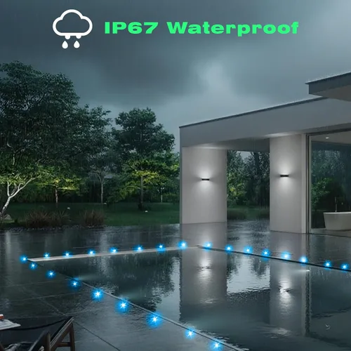 Vista 7 de FVTLED Kit de luces LED para cubierta, 20 piezas Φ1.22 D31 WiFi control de teléfono inteligente de bajo voltaje empotrado RGBW iluminación de Rgbw