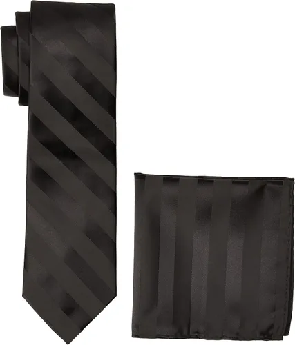 Vista 24 de Stacy Adams Conjunto de corbata de rayas formales de tejido sólido para hombre