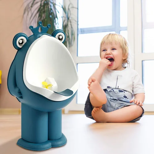 Vista 7 de Orinario de entrenamiento para orinario para niños pequeños, entrenador de orina para baño, divertido entrenamiento para bebés (azul DEEP)