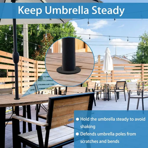 Vista 6 de 2 Pieces Patio Table Umbrella Hole Ring Silicone Patio Cone Wedge Plug Stabilizer Sleeve for 2 to 2.5 Inch Patio Table Hole and 1.5 Inch Umbrella