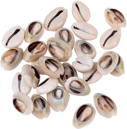 Vista 23 de Cheriswelry 100 cuentas de concha para hacer pulseras, conchas de cauri, cuentas espaciadoras de verano, playa, cuentas ovaladas para hacer