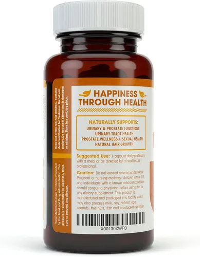 Vista 6 de Suplemento de próstata Saw Palmetto de 1000 mg, Berry Power + Extract - Máxima fuerza para promover la salud de la próstata, reducir la micción