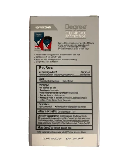 Vista 3 de Degree Clínico + Antitranspirante y Desodorante Sólido Sport Strength 1.70 oz