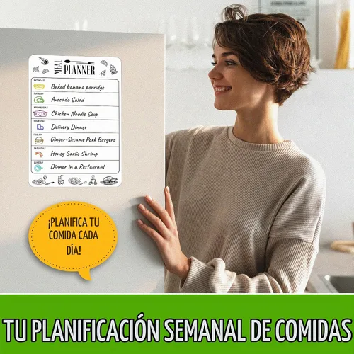 Vista 7 de Planificador magnético de comidas para refrigerador de 8.5 x 12 pulgadas
