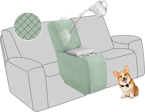 Vista 22 de ALIECOM Funda para Consola Central de Sillón Reclinable, Funda Elástica para Sofá Seccional Reclinable en Forma de L, Funda de Esquinas para Sofá