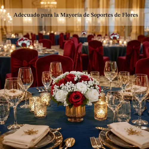 Vista 7 de BLOSMON Bolas de Flores Falsas Centros de Mesa de Boda 2 Piezas Rosa Carmesí Respiración de Bebé Flores Artificiales Piezas Centrales Decoración