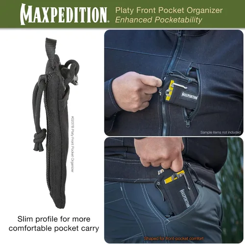 Vista 6 de MAXPEDITION Organizador de Bolsillo Platy, Bolsa de Herramientas EDC Duradera para Hombres, Cartera de Cuello con Cordón Paracord, Sostiene