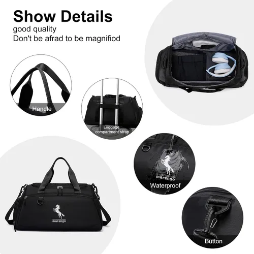 Vista 6 de Bolsa de gimnasio, Negro -, Bolsa de gimnasio Bolsa de lona