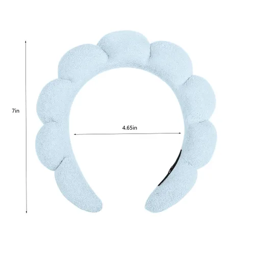 Vista 2 de Diadema para el cuidado de la piel para mujer, diadema de spa para lavar la cara, maquillaje (A- azul)