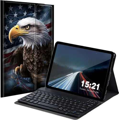 Vista 8 de Funda de teclado para Samsung Galaxy Tab S6 Lite 2022/2020, Galaxy Tab S6 Lite SM-P610/P613/P615/P619 con teclado Bluetooth inalámbrico desmontable