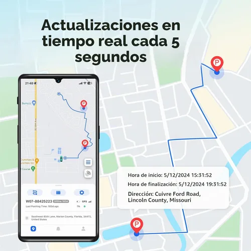 Vista 4 de Rastreador GPS cableado para vehículos, sin tarifa mensual, sin suscripción