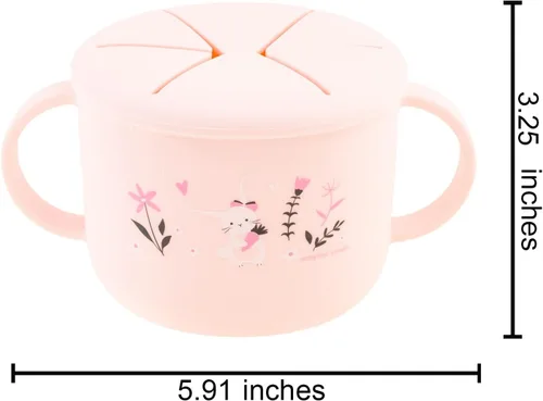 Vista 3 de Stephen Joseph, Taza de silicona para refrigerios, tazas para bebés y niños pequeños, conejo, mediano