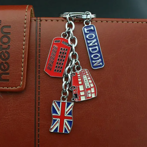 Vista 7 de LUOEM London Llaveros de recuerdo del Reino Unido, llavero de metal, llavero de bandera de Union Jack, llavero de coche, bolso y dijes