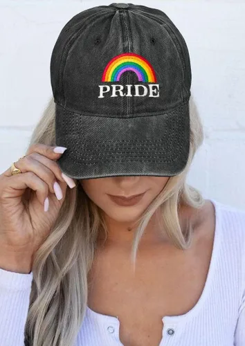 Vista 4 de Gorra de béisbol bordada con diseño de orgullo arcoíris – Gorra LGBT ajustable para hombres y mujeres