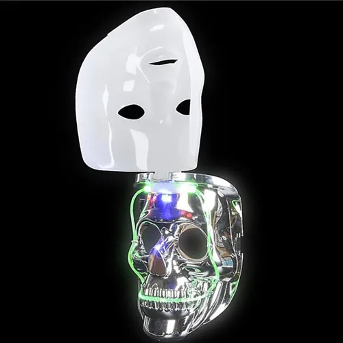 Vista 4 de The Dreidel Company Máscara doble iluminada de Halloween, accesorio de fiesta, recuerdo de fiesta, accesorios de atuendo, suministros de fiesta, 8