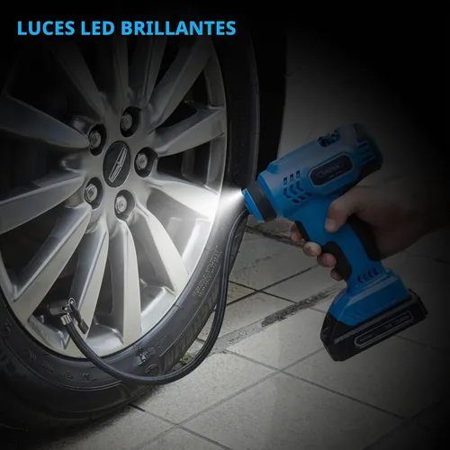Vista 6 de WISETOOL Compresor de aire inalámbrico para inflador de neumáticos, bomba de neumáticos de coche con batería de 20 V con medidor de presión digital
