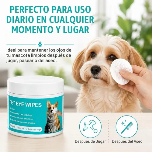 Vista 6 de Dog Eye Wipes, 100 Count, Tear Stain Remover for Dogs & Cats