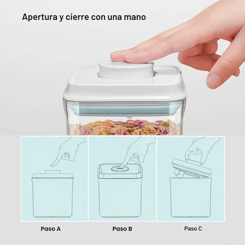 Vista 4 de Contenedor de fórmula, dispensador hermético de alimentos con un botón, práctico 31.75 oz/2.0 cuartos de galón de leche en polvo para harina
