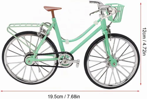 Vista 6 de Zerodis Modelo de bicicleta de metal, mini figuras de bicicleta de dedo de escritorio, juguete en miniatura, retro, mini modelo, bicicleta, adornos