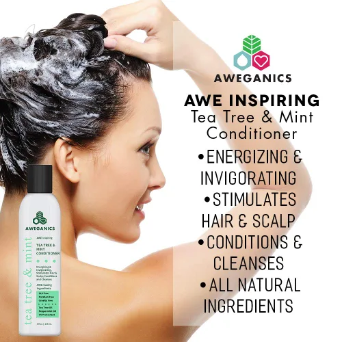Vista 2 de Acondicionador de menta de árbol de té – Acondicionadores revitalizantes de aromaterapia inspiradores – refrescante, limpiador, hidratante – SLS