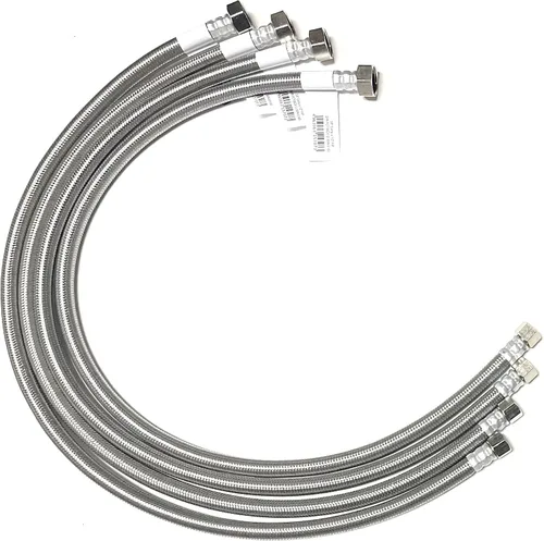 Vista 16 de Conector de línea de suministro de agua para grifo de acero inoxidable trenzado, línea de suministro para grifo - rosca de compresión hembra de 3/8