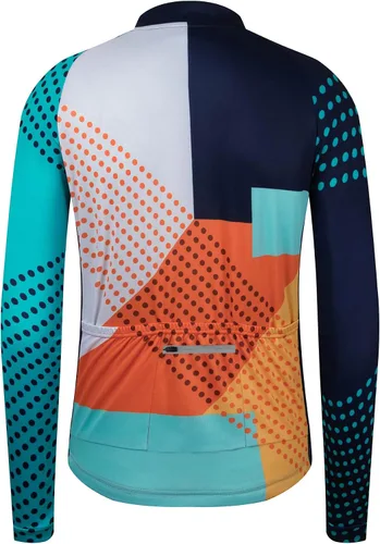 Vista 2 de GCRFL Camiseta de ciclismo de manga larga para hombre con bolsillo de cremallera 31 transpirable de secado rápido