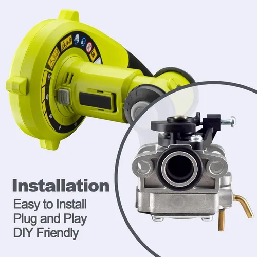 Vista 4 de Kit de carburador para soplador Ryobi RY09466 RY09466A Sustituye 309375001 Plata