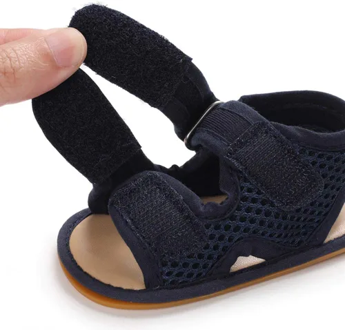 Vista 6 de RVROVIC Sandalias de primera calidad para bebés, niños y niñas, suela de goma antideslizante suave, zapatos de verano al aire libre para niños