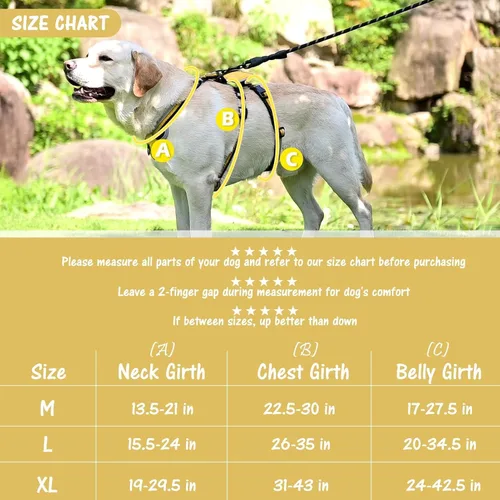 Vista 2 de Mihachi Arnés para perro a prueba de escapes, arnés para perro sin tirones con asa, suave acolchado reflectante y ajustable de cuerpo completo