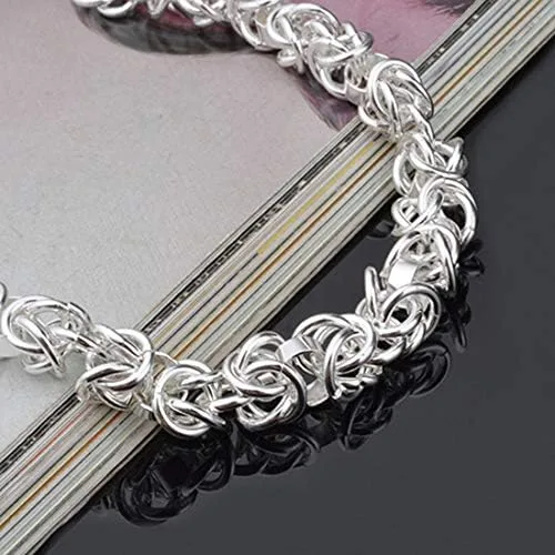 Vista 3 de Goodilest - Pulseras de plata de ley 925 para mujer pulsera de cadena de banquete regalo de joyería Plata