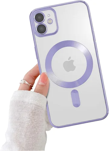 Vista 12 de Funda magnética para iPhone 8, borde galvanizado, parte trasera transparente, funda protectora delgada con protección de cámara, compatible