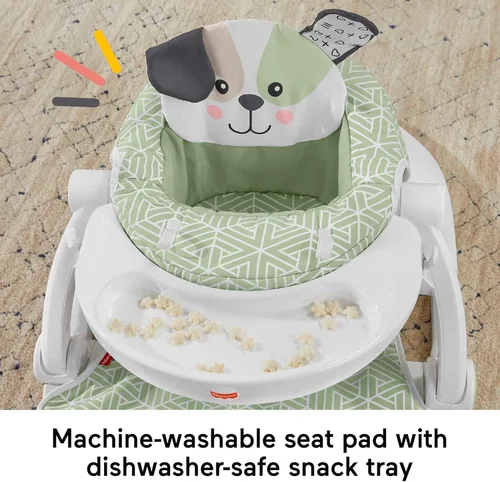 Vista 3 de Fisher-Price Silla portátil para bebé Sit-Me-Up con bandeja para bocadillos y juguetes de desarrollo, Perfección de cachorro