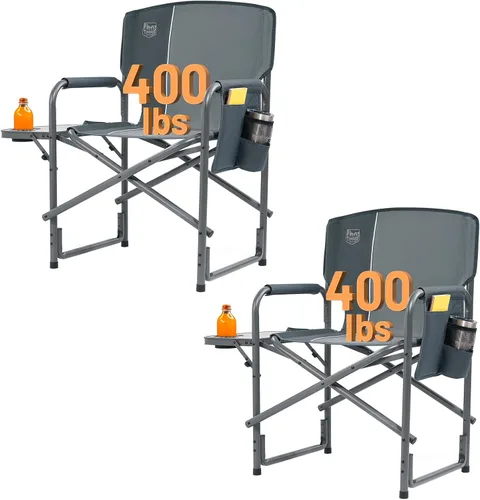 Vista 12 de TIMBER RIDGE Silla de camping de gran tamaño de aluminio, soporte 400lbs