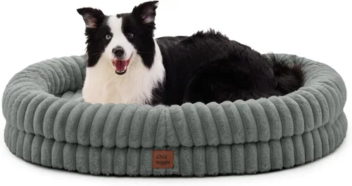 Vista 30 de Cama ortopédica para perro, funda lavable, sofá de piel Gris oscuro