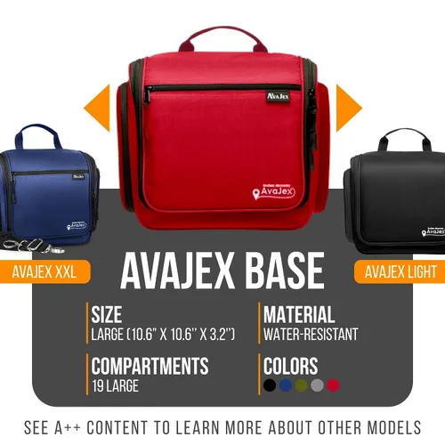 Vista 2 de Bolsa de aseo de viaje para hombres y mujeres - Organizador grande colgante de artículos de tocador - Bolsa de higiene impermeable con gancho