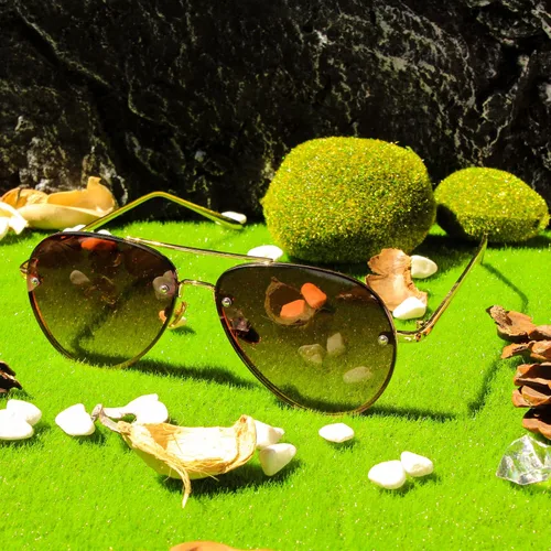 Vista 7 de Xpectrum Gafas de sol clásicas de aviador de metal de doble puente retro UV400 sin borde