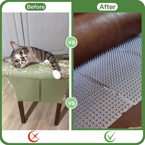 Vista 3 de Paquete de 8 alfombrillas para gatos – 16 x 13 pulgadas con pico de 1 pulgada, repelente de gatos para interiores y exteriores para disuadir a gatos