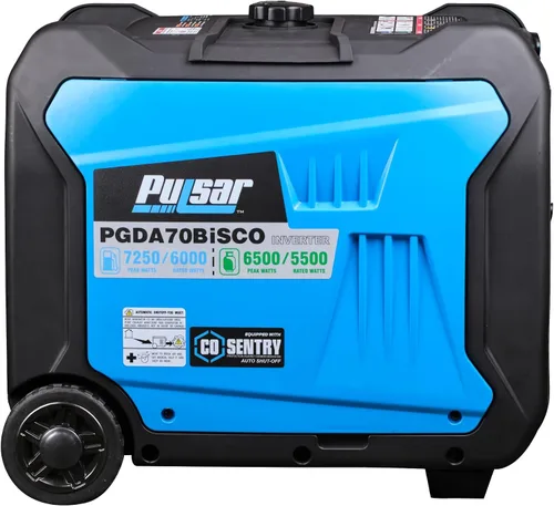 Vista 9 de Pulsar, generador inversor de 7,250 vatios de combustible dual sumamente silencioso con arranque remoto