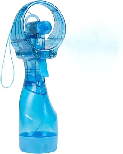 Vista 8 de O2COOL - Ventilador de mano de lujo, funciona con pilas, ventilador pulverizador de agua (verde) Sí