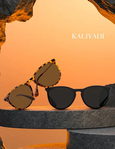Vista 3 de KALIYADI Gafas de sol polarizadas para mujer, estilo retro redondo vintage y protección UV