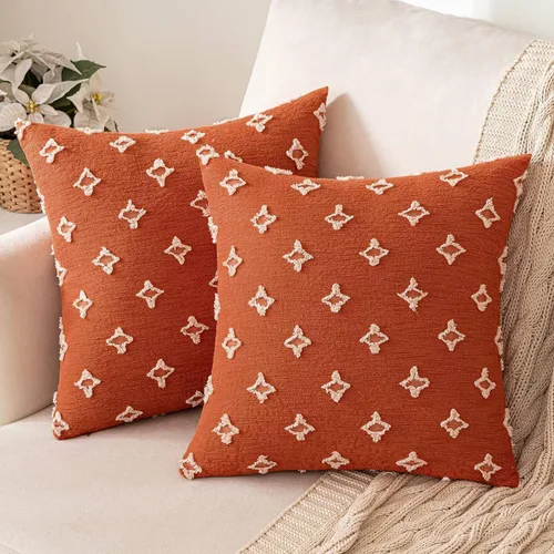 Vista 14 de MIULEE Juego de 2 fundas de almohada decorativas de jacquard rómbico, funda de cojín cuadrada suave para sofá, cama, dormitorio, sala de estar, 16 x
