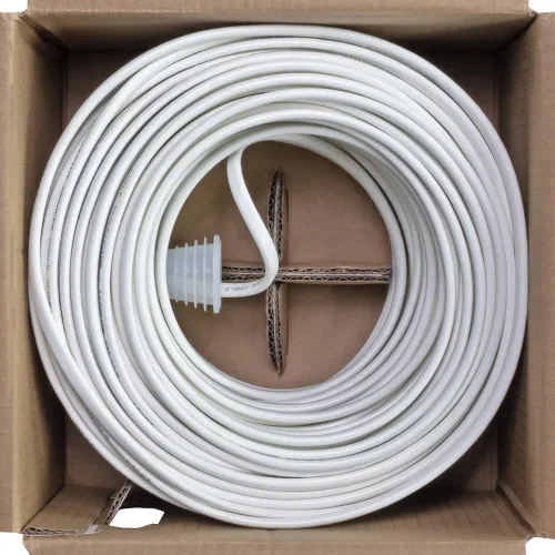 Vista 3 de NavePoint Cable de altavoz de audio de pared de 250 pies CL2 18/4 AWG calibre 4 conductores a granel blanco