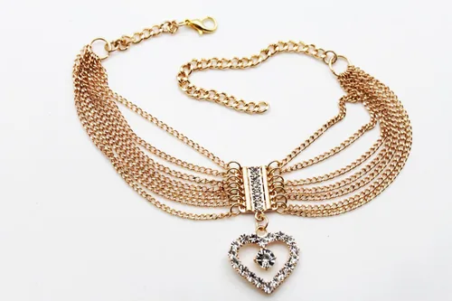 Vista 7 de TFJ - Pulsera de joyería de moda occidental para mujer, cadena de metal dorado, cuentas de amor, plata