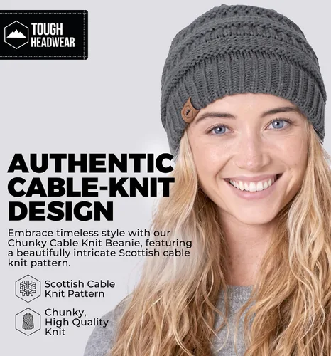 Vista 61 de Gorro de punto para mujer, cálido y suave, elástico, para clima frío de Tough Headwear