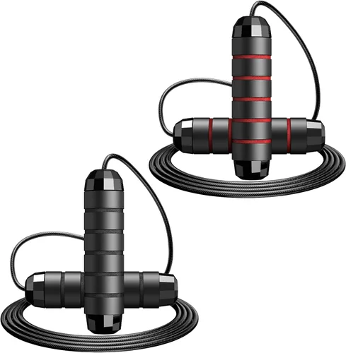 Vista 9 de Jump Rope,Tangle-Free Rapid Speed Jump Rope with Ball Bearings for Men,Women and Kids,Adjustable Steel Skipping Rope with Ergonomic Foam Handles,A