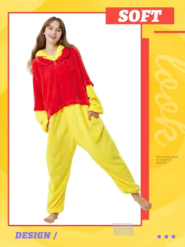 Vista 3 de QSTYLE Disfraz de animal para adultos, disfraz de Halloween, traje de cosplay de una pieza para mujeres y hombres