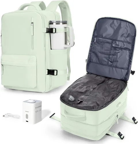 Vista 34 de VGCUB Mochila grande de viaje para trabajo, negocios, mochila para computadora portátil aprobada para vuelo, para mujeres y hombres, mochila