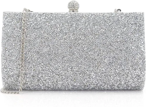 Vista 2 de Bolso de noche brillante para mujer, bolso de mano de cristal con diamantes de imitación